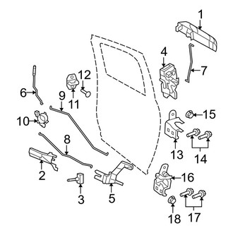 Dodge OE - Rear Door - Lock & Hardware (1500 Quad Cab)