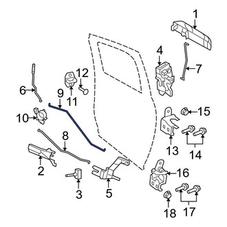Dodge OE - Rear Left Inner Door Lock Operating Rod