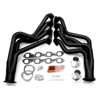 Doug's Headers® - 4-Tube Steel Hi-Temp Black Coated Long Tube Exhaust Headers