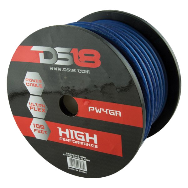 DS18® - Ultra Flex Series 4 AWG Single 100' Blue Stranded GPT Power Cable