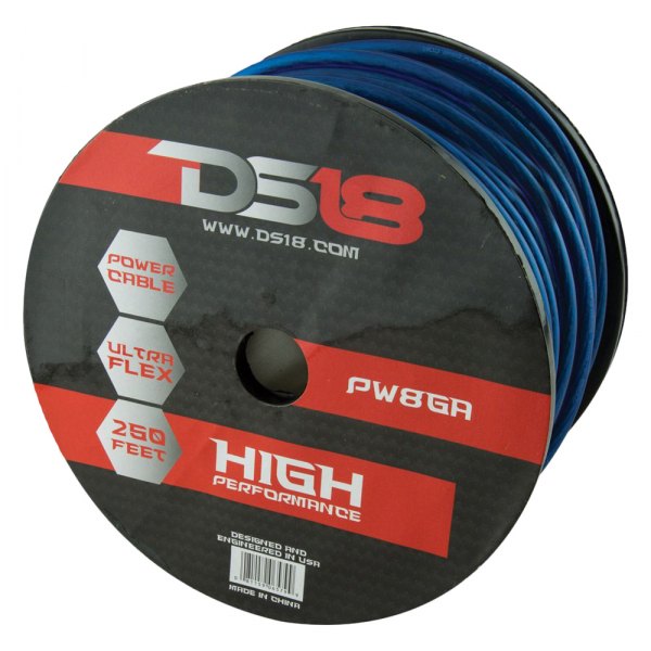 DS18® - Ultra Flex Series 8 AWG Single 250' Blue Stranded GPT Power Cable