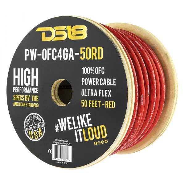 DS18® - Ultra Flex Series 4 AWG Single 50' Blue Stranded GPT Power Cable