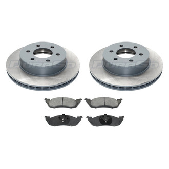 DuraGo® - Premium™ Plain Front Brake Kit with Semi-Metallic Pads