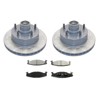 DuraGo® - Premium™ Plain Front Brake Kit with Semi-Metallic Pads