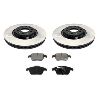 DuraGo® - Premium™ Plain Front Brake Kit with Semi-Metallic Pads