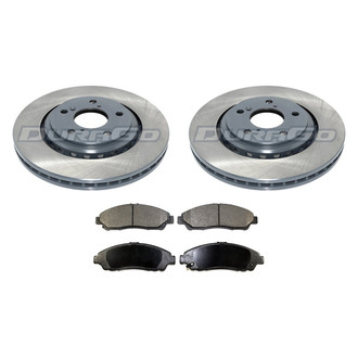 DuraGo® - Premium™ Plain Front Brake Kit with Semi-Metallic Pads