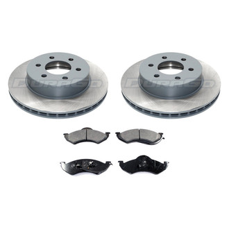 DuraGo® - Premium™ Plain Front Brake Kit with Semi-Metallic Pads