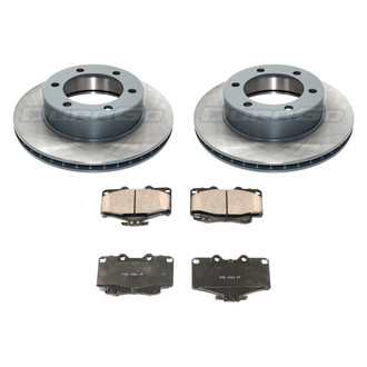 DuraGo® - Premium™ Plain Front Brake Kit with Semi-Metallic Pads