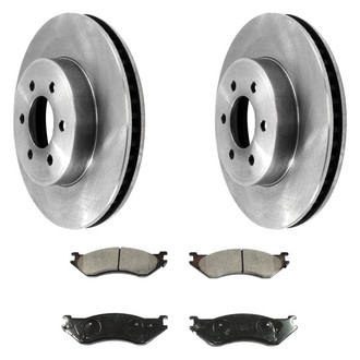 DuraGo® - Premium™ Plain Front Brake Kit with Semi-Metallic Pads