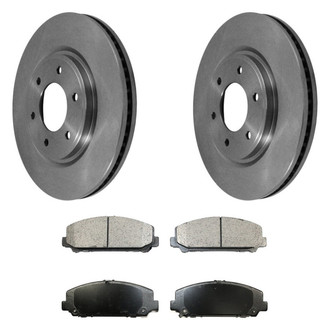 DuraGo® - Premium™ Plain Front Brake Kit with Semi-Metallic Pads