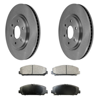 DuraGo® - Premium™ Plain Front Brake Kit with Semi-Metallic Pads