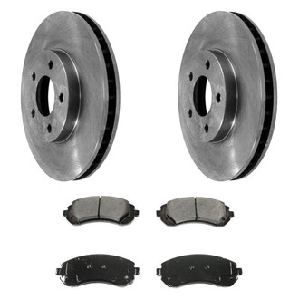 DuraGo® - Premium™ Plain Front Brake Kit with Semi-Metallic Pads