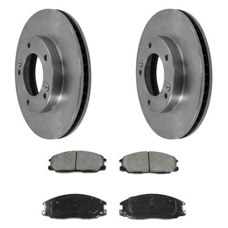 DuraGo® - Premium™ Plain Front Brake Kit with Semi-Metallic Pads