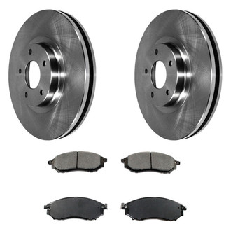 DuraGo® - Premium™ Plain Front Brake Kit with Semi-Metallic Pads