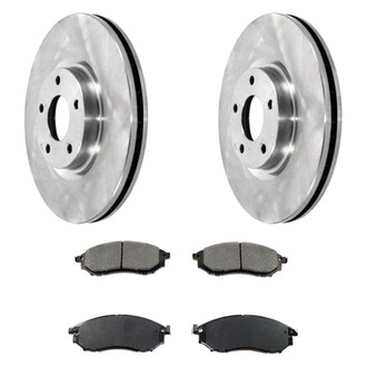 DuraGo® - Premium™ Plain Front Brake Kit with Semi-Metallic Pads