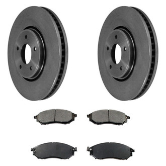 DuraGo® - Premium™ Plain Front Brake Kit with Semi-Metallic Pads