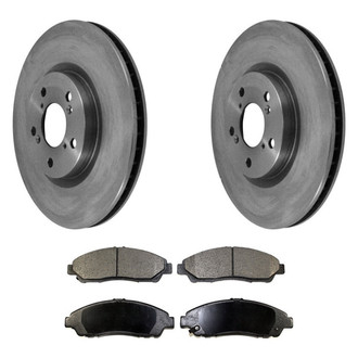 DuraGo® - Premium™ Plain Front Brake Kit with Semi-Metallic Pads
