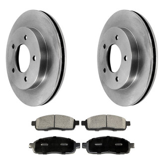 DuraGo® - Premium™ Plain Front Brake Kit with Semi-Metallic Pads