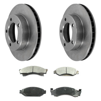 DuraGo® - Premium™ Plain Front Brake Kit with Semi-Metallic Pads