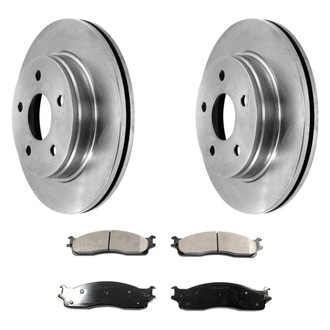 DuraGo® - Premium™ Plain Front Brake Kit with Semi-Metallic Pads
