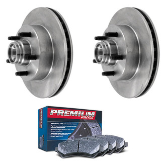 DuraGo® - Premium™ Plain Front Brake Kit with Semi-Metallic Pads