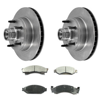 DuraGo® - Premium™ Plain Front Brake Kit with Semi-Metallic Pads