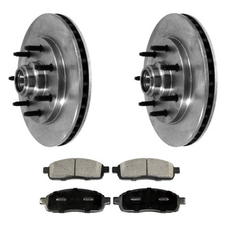 DuraGo® - Premium™ Plain Front Brake Kit with Semi-Metallic Pads