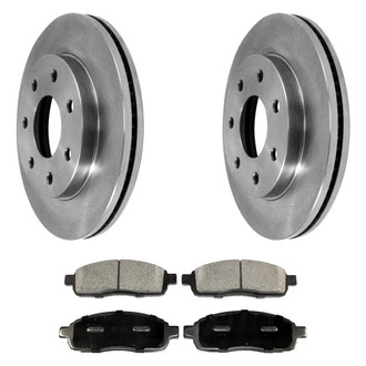 DuraGo® - Premium™ Plain Front Brake Kit with Semi-Metallic Pads