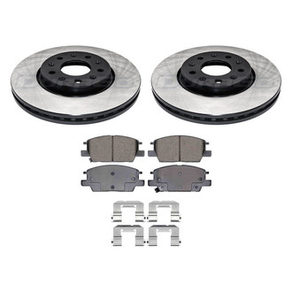 DuraGo® - Electrophoretic Coated Plain Front Brake Kit with Ceramic Pads
