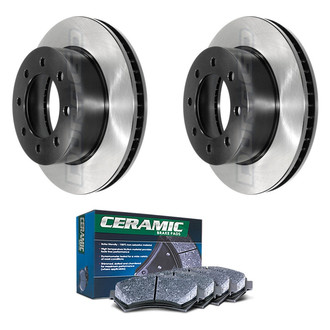 DuraGo® - Electrophoretic Coated Plain Front Brake Kit with Ceramic Pads