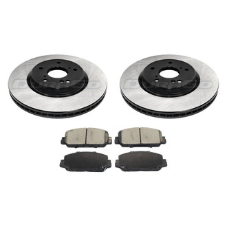 DuraGo® - Electrophoretic Coated Plain Front Brake Kit with Ceramic Pads