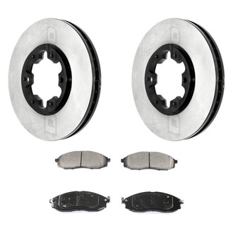 DuraGo® - Electrophoretic Coated Plain Front Brake Kit with Ceramic Pads