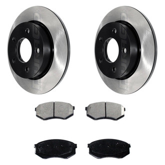 DuraGo® - Electrophoretic Coated Plain Front Brake Kit with Ceramic Pads