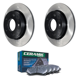 DuraGo® - Electrophoretic Coated Plain Front Brake Kit with Ceramic Pads