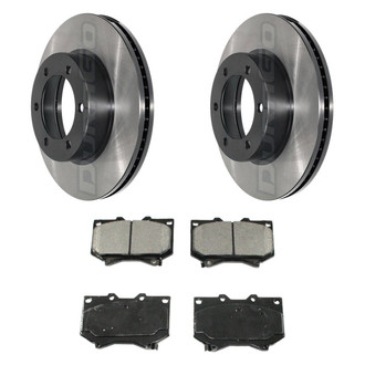 DuraGo® - Electrophoretic Coated Plain Front Brake Kit with Ceramic Pads