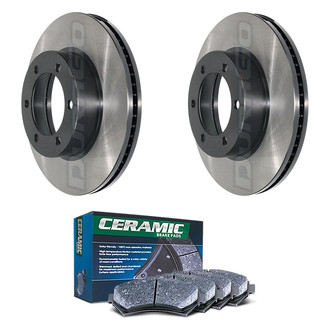 DuraGo® - Electrophoretic Coated Plain Front Brake Kit with Ceramic Pads