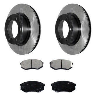 DuraGo® - Electrophoretic Coated Plain Front Brake Kit with Ceramic Pads