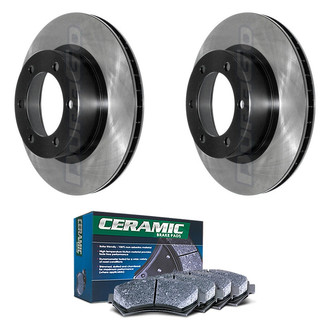 DuraGo® - Electrophoretic Coated Plain Front Brake Kit with Ceramic Pads