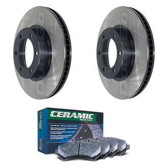 DuraGo® - Electrophoretic Coated Plain Front Brake Kit with Ceramic Pads
