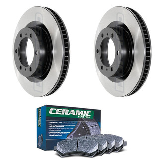 DuraGo® - Electrophoretic Coated Plain Front Brake Kit with Ceramic Pads