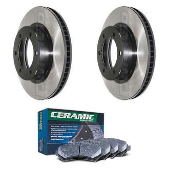DuraGo® - Electrophoretic Coated Plain Front Brake Kit with Ceramic Pads