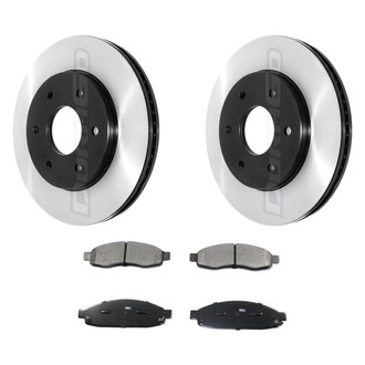 DuraGo® - Electrophoretic Coated Plain Front Brake Kit with Ceramic Pads