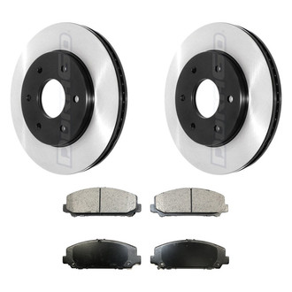 DuraGo® - Electrophoretic Coated Plain Front Brake Kit with Ceramic Pads