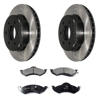 DuraGo® - Electrophoretic Coated Plain Front Brake Kit with Ceramic Pads
