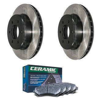 DuraGo® - Electrophoretic Coated Plain Front Brake Kit with Ceramic Pads