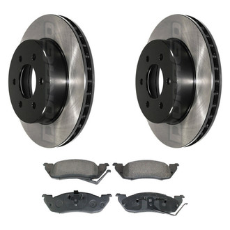 DuraGo® - Electrophoretic Coated Plain Front Brake Kit with Ceramic Pads