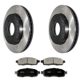 DuraGo® - Electrophoretic Coated Plain Front Brake Kit with Ceramic Pads