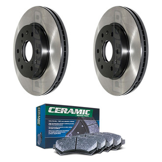 DuraGo® - Electrophoretic Coated Plain Front Brake Kit with Ceramic Pads