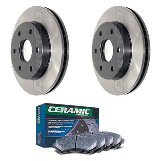 DuraGo® - Electrophoretic Coated Plain Front Brake Kit with Ceramic Pads