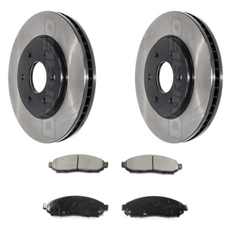 DuraGo® - Electrophoretic Coated Plain Front Brake Kit with Ceramic Pads